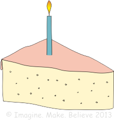 Clipart, birthday cake, candle, vanilla, pink