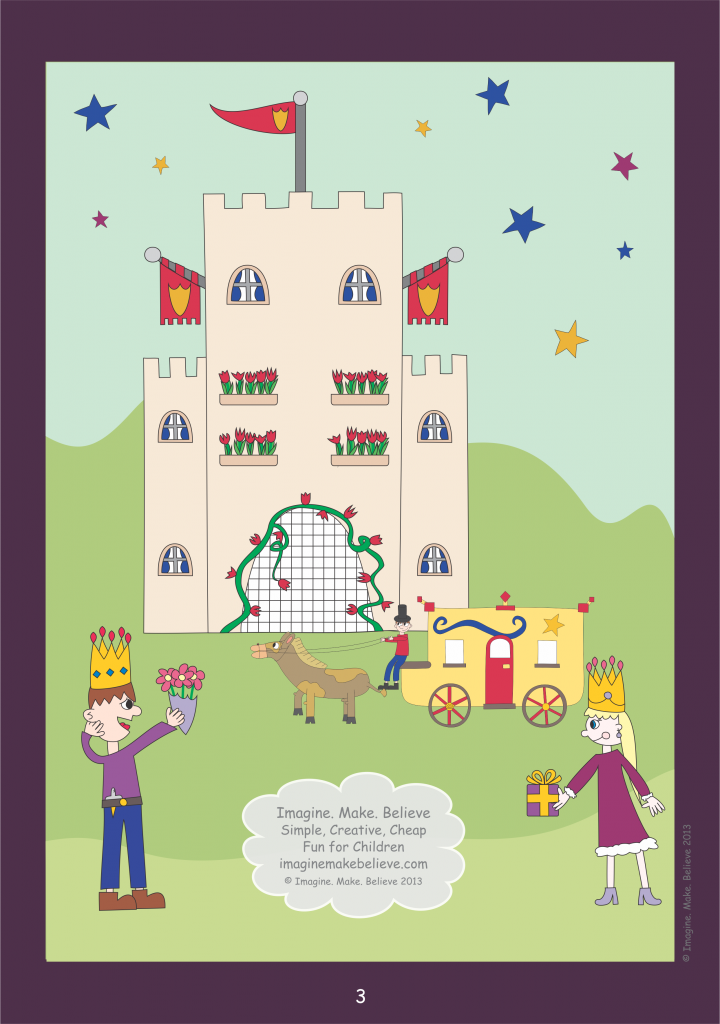 Royal Picture - Imagine. Make. Believe, magazine, children, activity, colouring, coloring, theme, carriage, castle, prince, princess