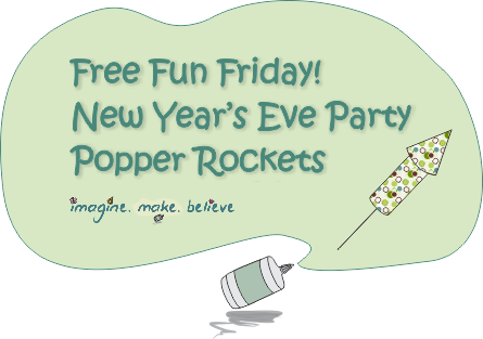 Free Fun Friday - New Year's Eve Party Popper Rockets, party poppers, new year, craft, kids, make, paper craft, recycle, cheap, confetti, paper shred, push popper, rocket, free, pattern, tutorial