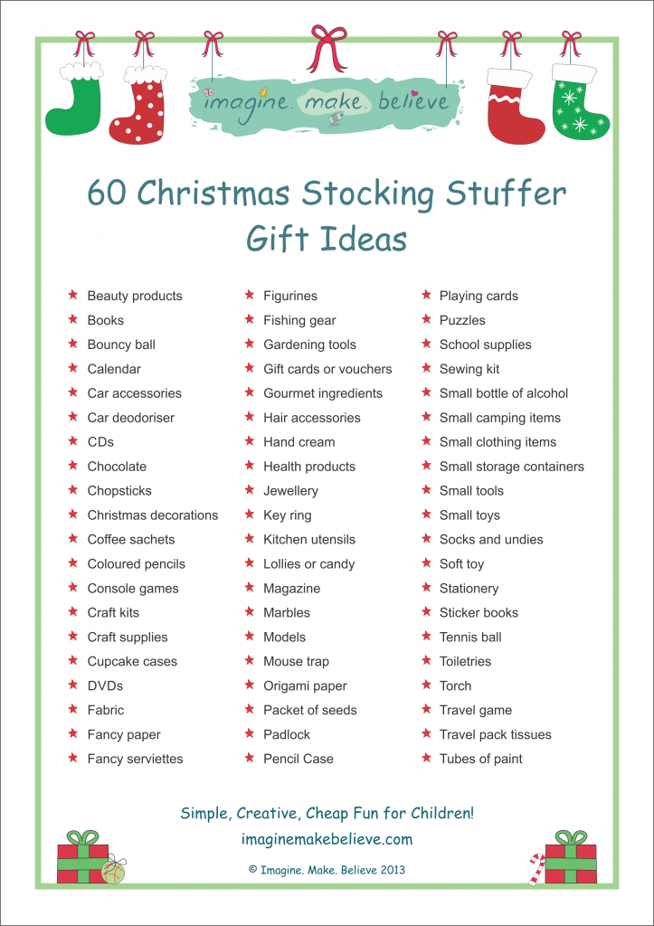 Christmas Stocking Stuffer Ideas - Imagine. Make. Believe, stocking filler, stocking, stuffer, fillers gifts, trinkets, goodies, ideas
