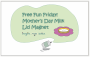 Free Fun Friday - Mother's Day Milk Lid Magnet - recycle, upcycle, quick craft, small gift, easy, milk bottle lid, juice bottle lid, paper craft, free printable, free template, kids craft, children